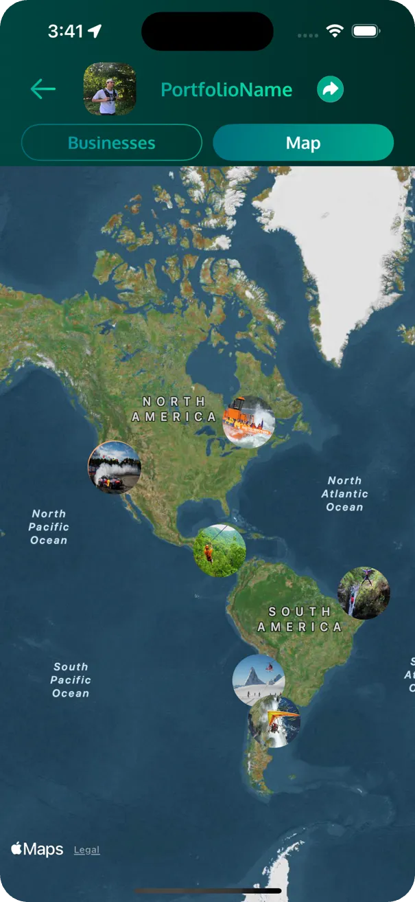 Find experiences on the map