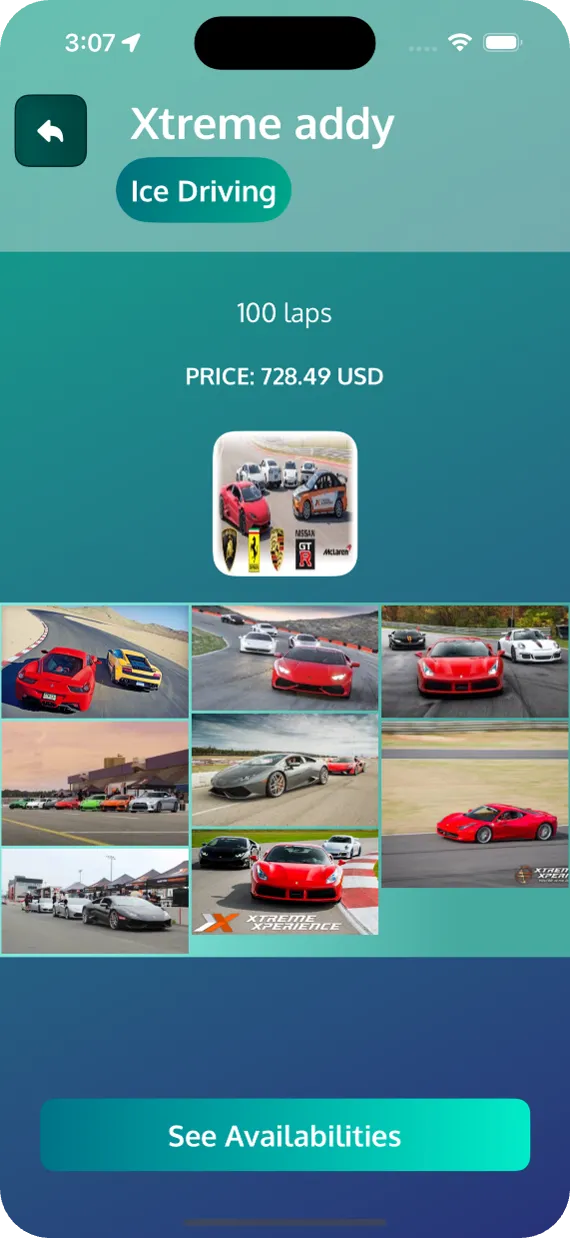 Experience detail and pricing