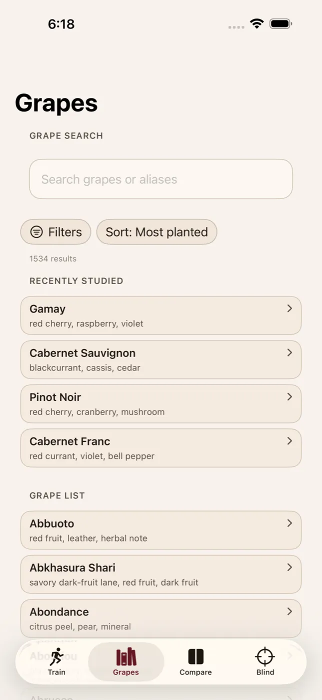 Grapes — search 1,534 varieties