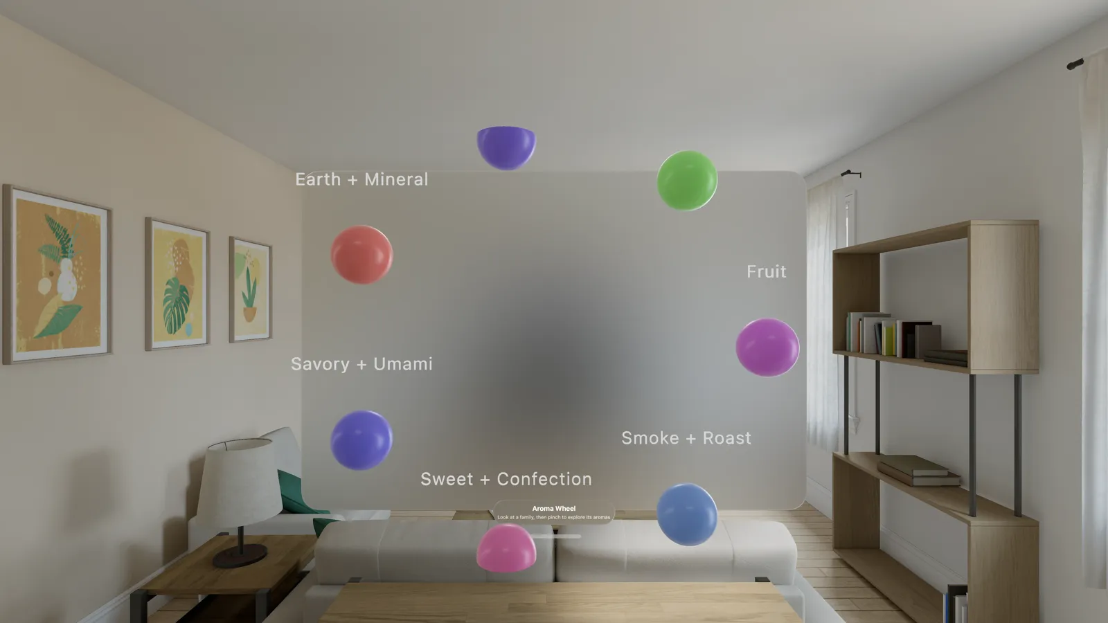 Apple Vision Pro — a reach-in aroma wheel