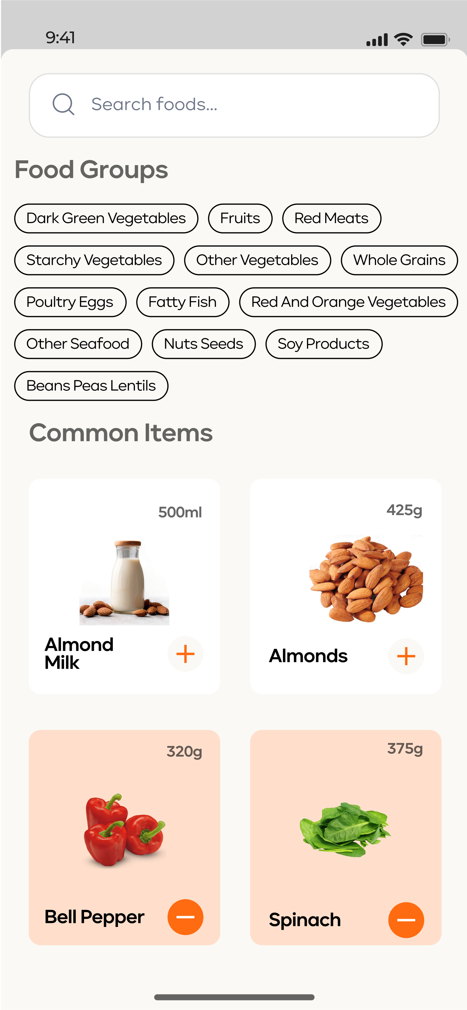 Food Search Interface