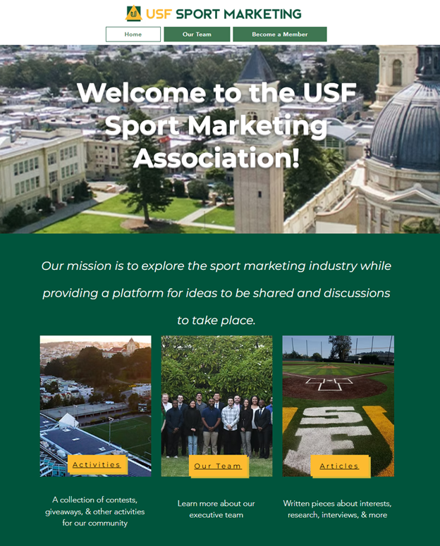 USF Sport Marketing Website