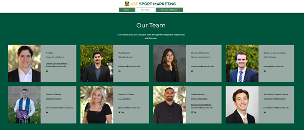 USF Sport Marketing Website